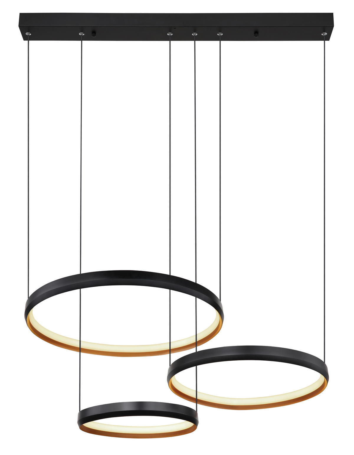 LED FÜGGŐLÁMPA 76,7/50,3/150 cm  - fekete/opál, Design, műanyag/fém (76,7/50,3/150cm) - Globo