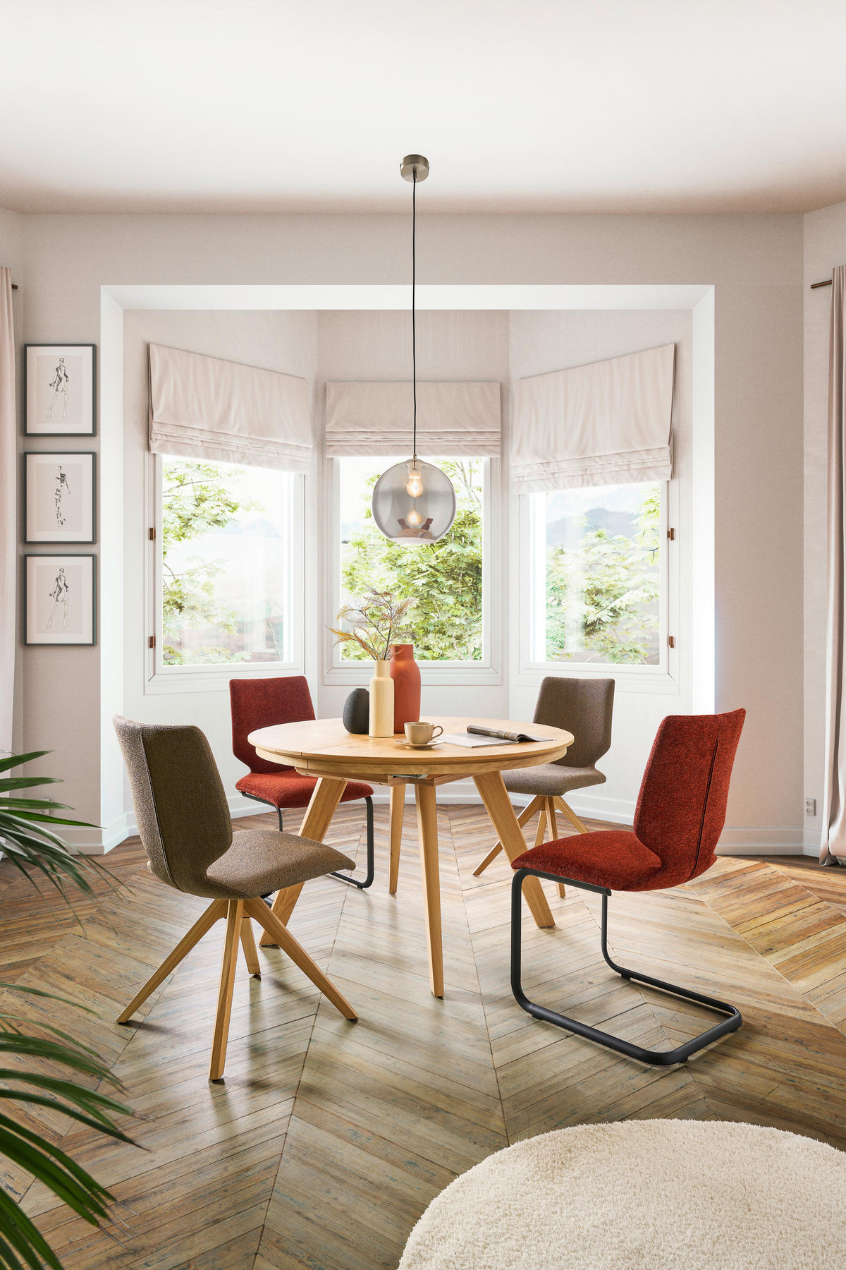 ESSTISCH in Holz 120-170/120/75 cm  - Eichefarben, Design, Holz (120-170/120/75cm) - Venjakob