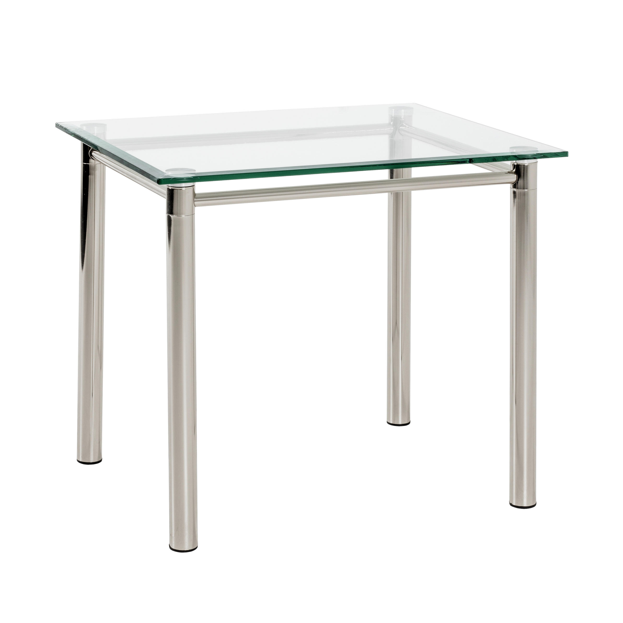 BEISTELLTISCH 60/50/53 cm Chromfarben rechteckig - Chromfarben, KONVENTIONELL, Glas/Metall (60/50/53cm)