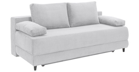 SCHLAFSOFA  mit Liegefunktion, Schlafen auf Sitzhöhe, Rücken echt Cord Hellgrau  - Hellgrau/Schwarz, KONVENTIONELL, Holz/Textil (196/96/103cm) - Carryhome