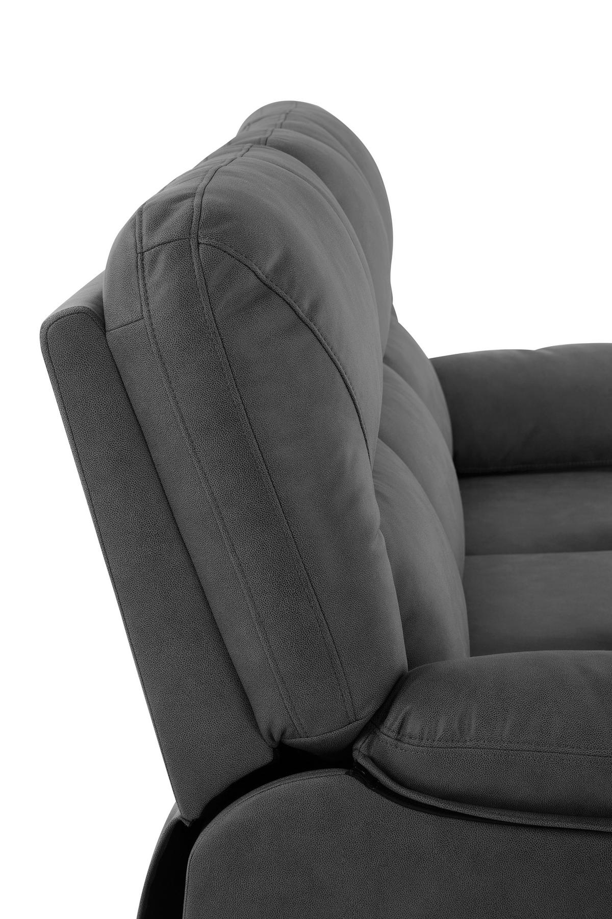 SITZGARNITUR Mikrofaser Grau  - Schwarz/Grau, KONVENTIONELL, Textil/Metall - Livetastic