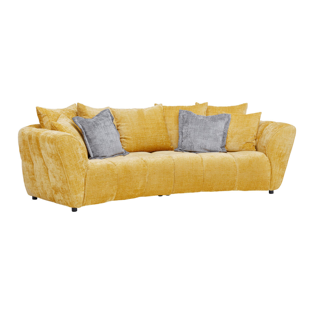 BIG SOFFA i chenille gul  - svart/gul, Modern, textil/plast (280/74cm) - MID.YOU