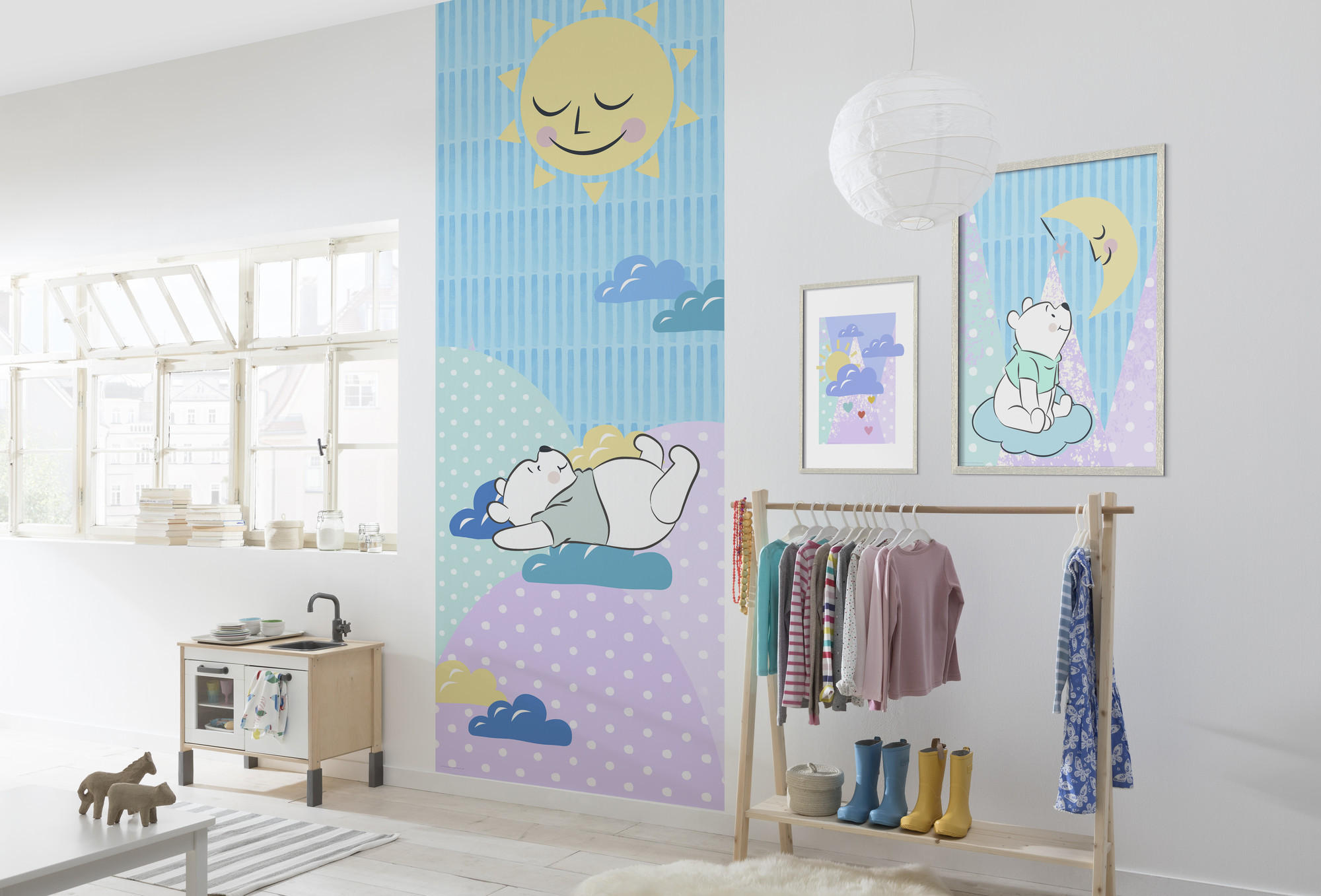 FOTOTAPETE  - Blau/Weiß, Trend, Textil (100/280cm) - Xora