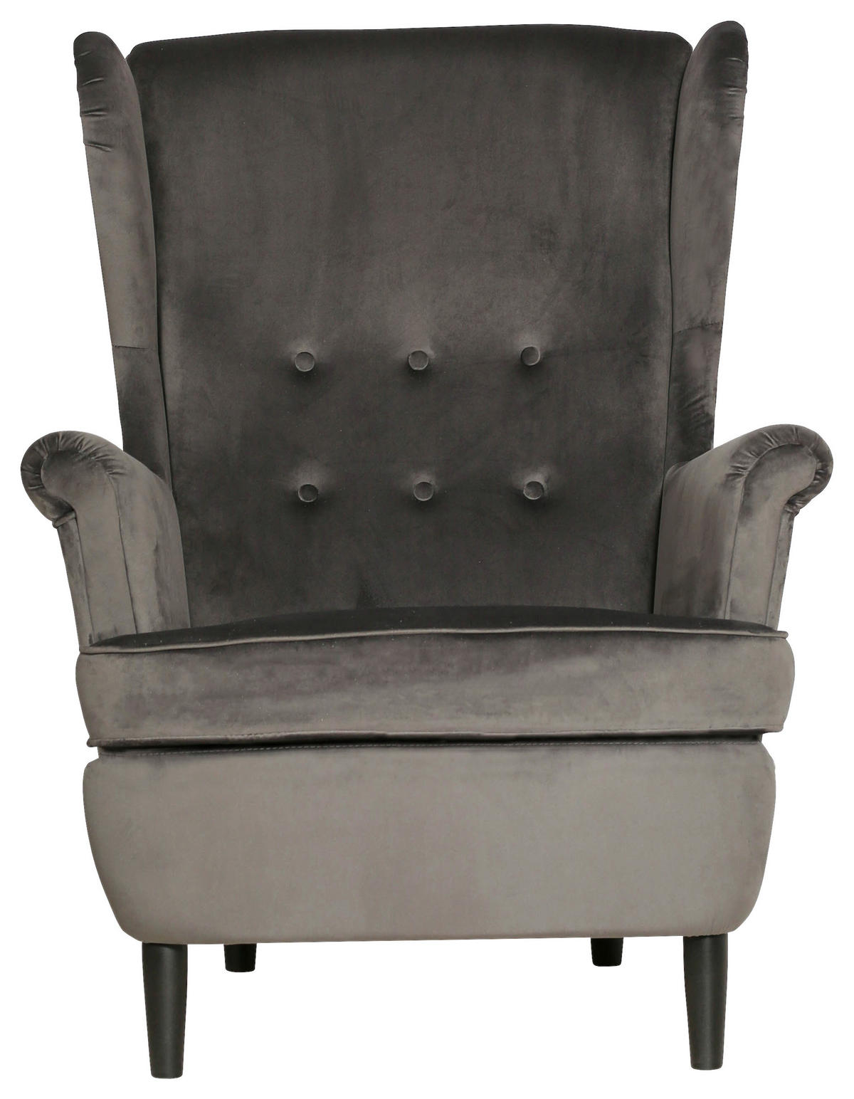 KRESLO UŠIAK, drevo, textil, kartón, kompozitné drevo,  - čierna/tmavosivá, Basics, kartón/drevo (78/102/98cm) - Niels Andersson