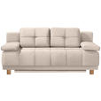 BOXSPRINGSOFA in Flachgewebe Sandfarben  - Sandfarben/Eichefarben, MODERN, Holz/Textil (202/92/104cm) - Novel