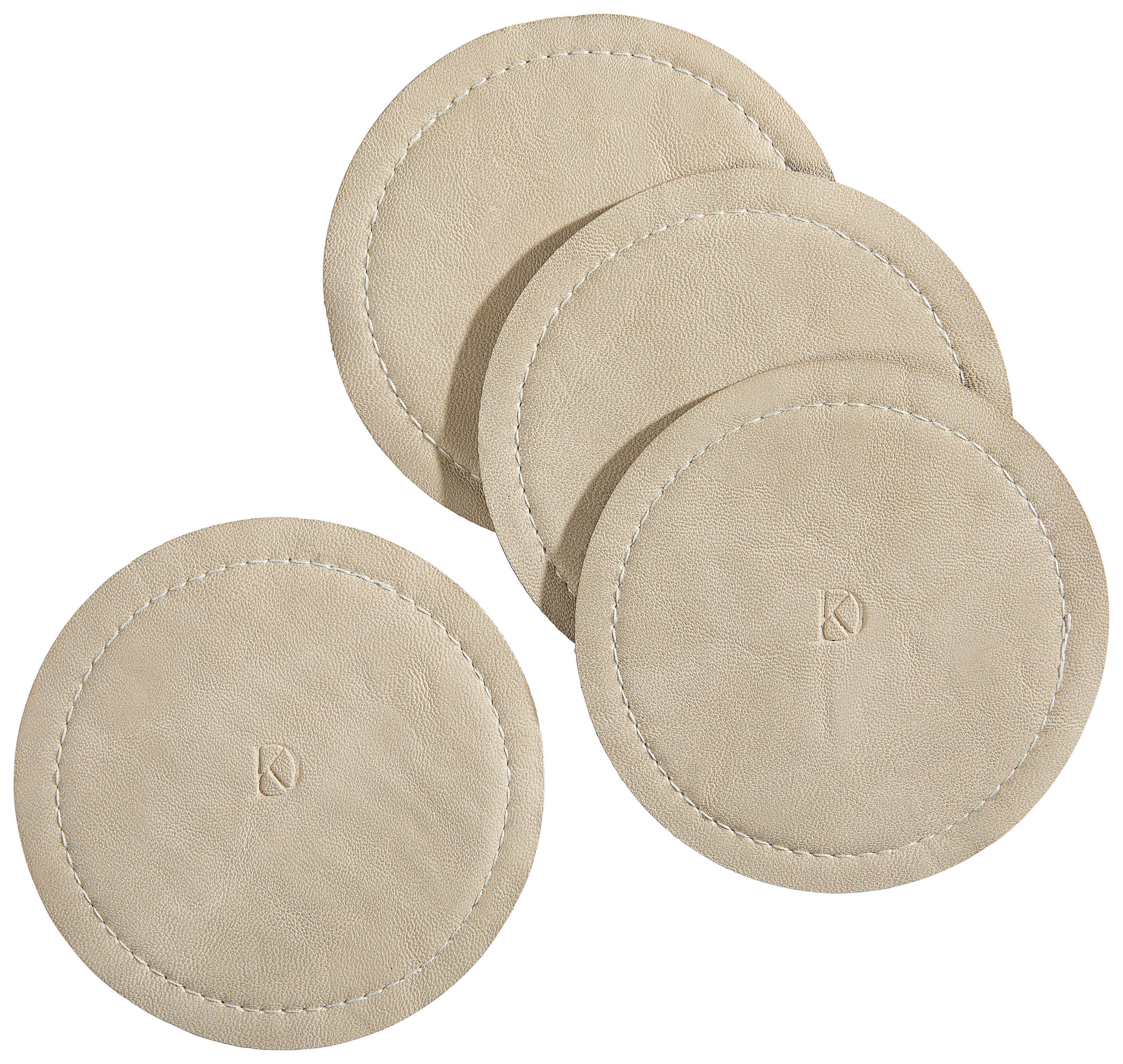 GLASUNTERSETZER 4-teilig  - Beige, Design, Kunststoff (10/0,3cm) - Dieter Knoll