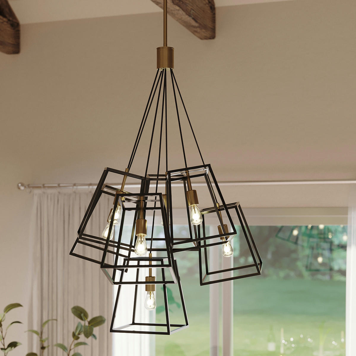 VISEČA SVETILKA  Elstead Fulton      70.3/124.8 cm      E27 - zlate barve/črna, Konvencionalno, kovina (70.3/124.8cm) - Elstead Lighting