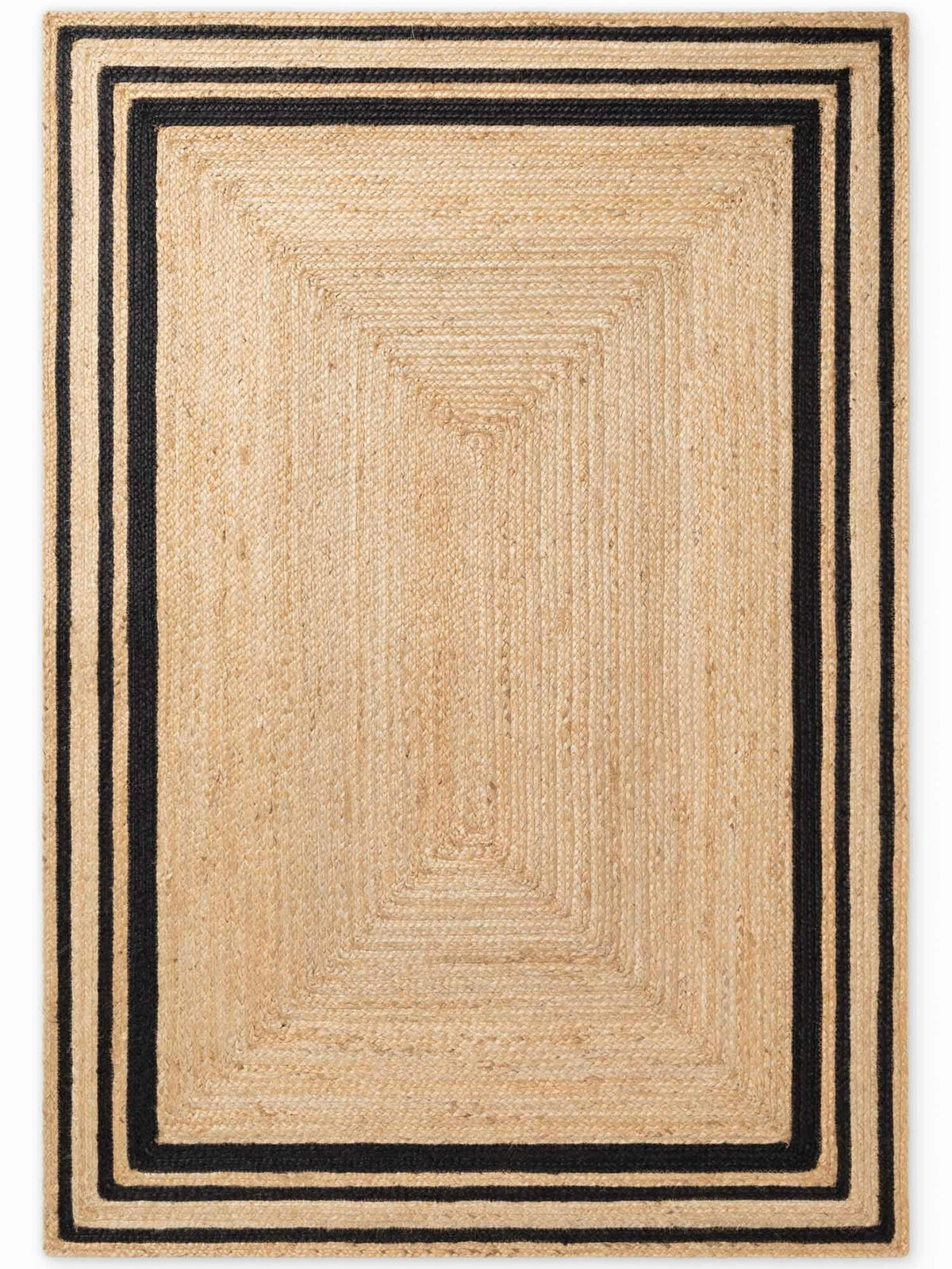 JUTETEPPICH 80/150 cm Jutta Schwarz, Goldbraun  - Goldbraun/Schwarz, Basics, Textil (80/150cm) - Hanse Home