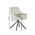 ARMLEHNSTUHL  Stoffauswahl, Sitzfläche 360° drehbar, inklusive Armlehnen Cord  - Beige/Schwarz, Design, Textil/Metall (56/83/62cm) - Carryhome