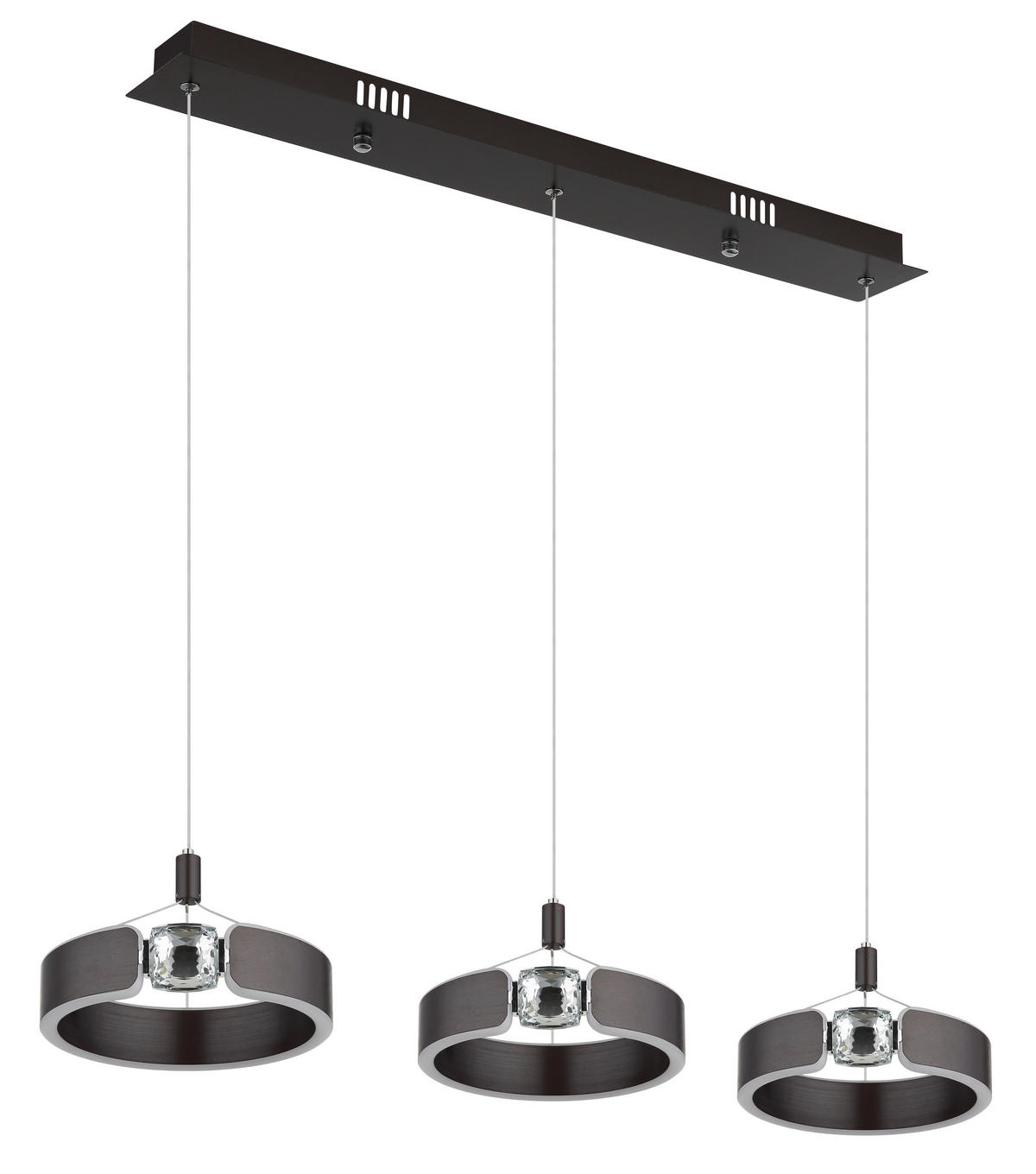 ZÁVĚSNÉ LED SVÍTIDLO, 86/22/125 cm - bronzová/čiré, Design, kov/plast (86/22/125cm) - Globo