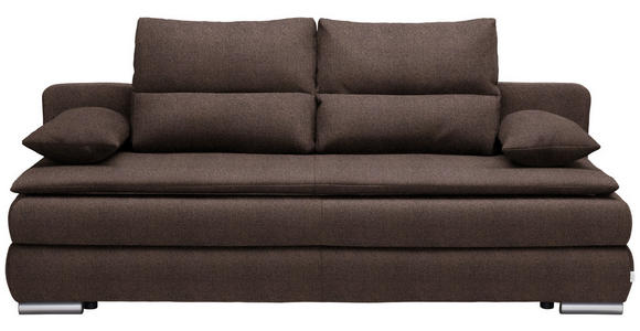 SCHLAFSOFA in Webstoff Cappuccino - Silberfarben/Cappuccino, KONVENTIONELL, Kunststoff/Textil (207/94/90cm) - Venda
