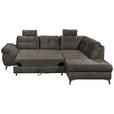 ECKSOFA Anthrazit Velours  - Anthrazit/Hellgrau, KONVENTIONELL, Kunststoff/Textil (275/218cm) - Carryhome