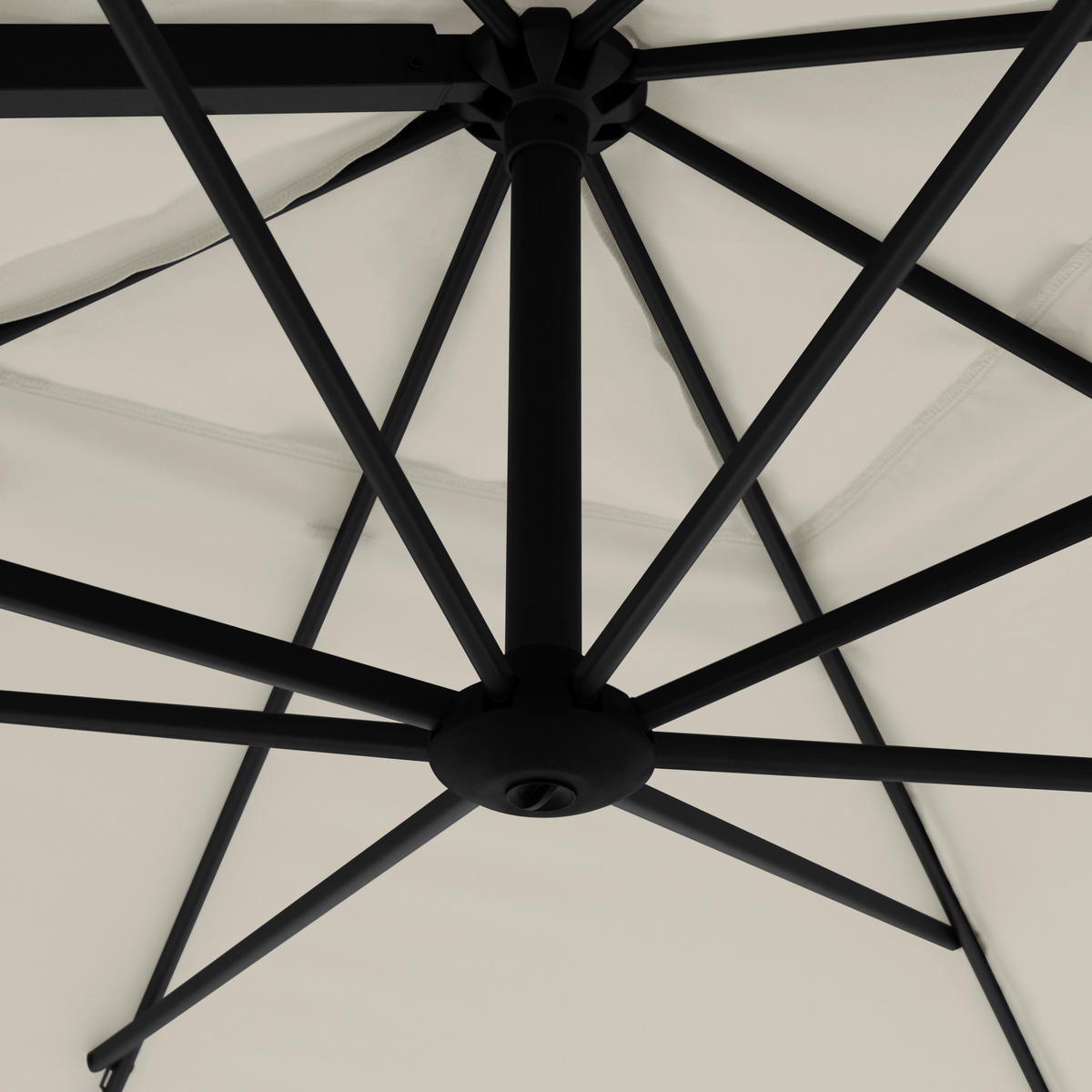 AMPELSCHIRM 210x210 cm  - Anthrazit/Naturfarben, Basics, Textil/Metall (210/210cm) - Doppler