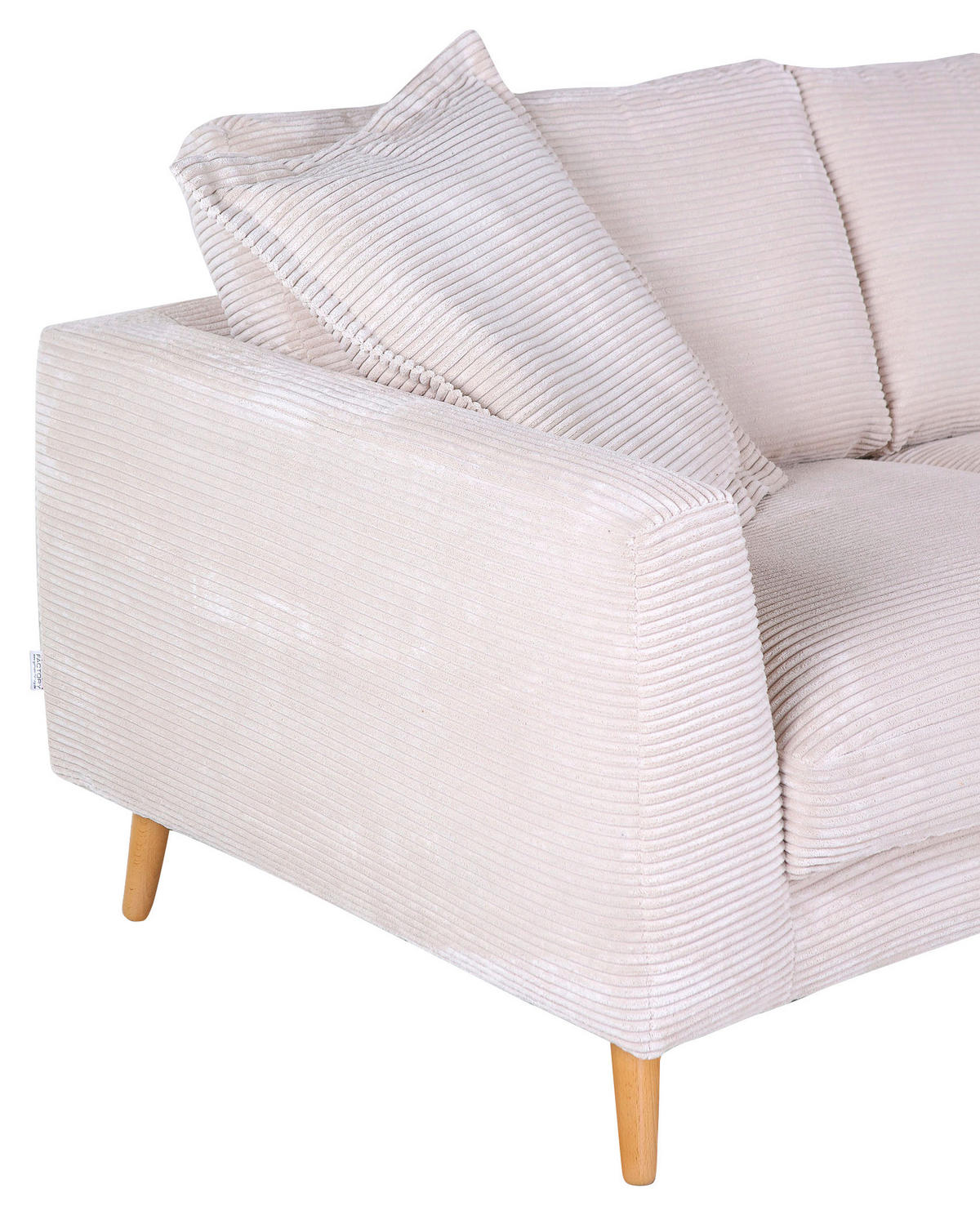 2,5-SITZER Cord Beige  - Beige/Naturfarben, Romantik / Landhaus, Holz/Textil (195/69/100cm) - Landscape