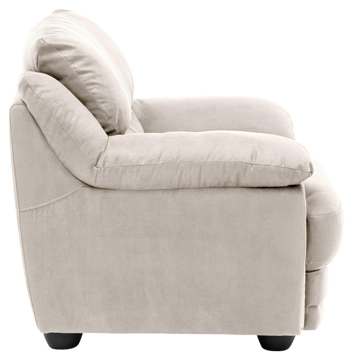 SESSEL in Mikrofaser Sandfarben  - Sandfarben/Schwarz, Design, Kunststoff/Textil (117/97/100cm) - Livetastic
