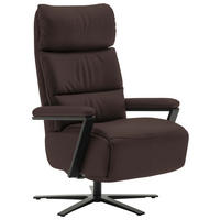 FERNSEHSESSEL in Dunkelbraun  - Dunkelbraun/Schwarz, Design, Leder/Metall (74/111/85cm) - Schöner Wohnen