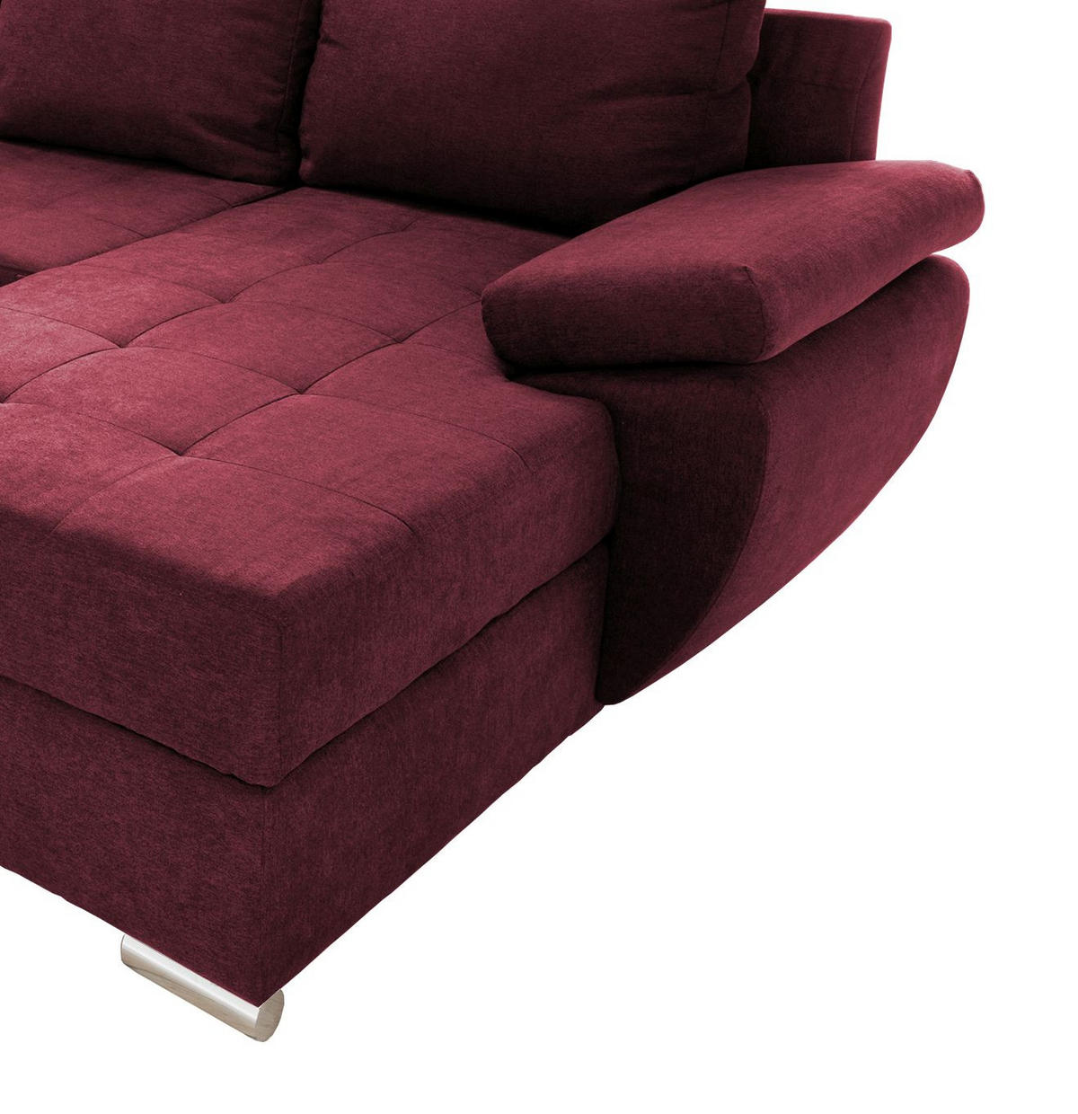 WOHNLANDSCHAFT Beere Mikrofaser  - Chromfarben/Beere, KONVENTIONELL (219/305/157cm) - Livetastic