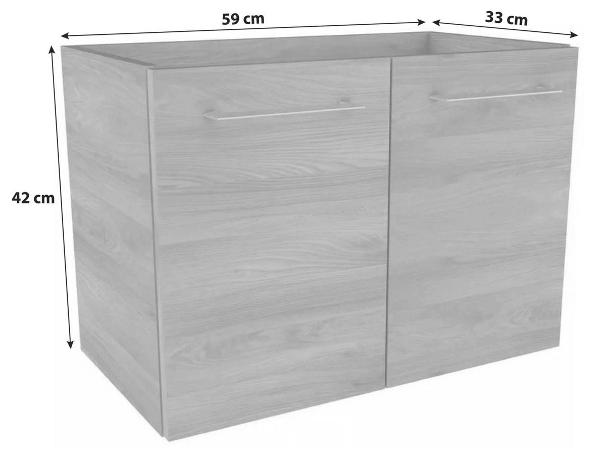 WASCHTISCHUNTERSCHRANK 59/42/33 cm  - Chromfarben/Eschefarben, MODERN, Holzwerkstoff/Metall (59/42/33cm) - MID.YOU