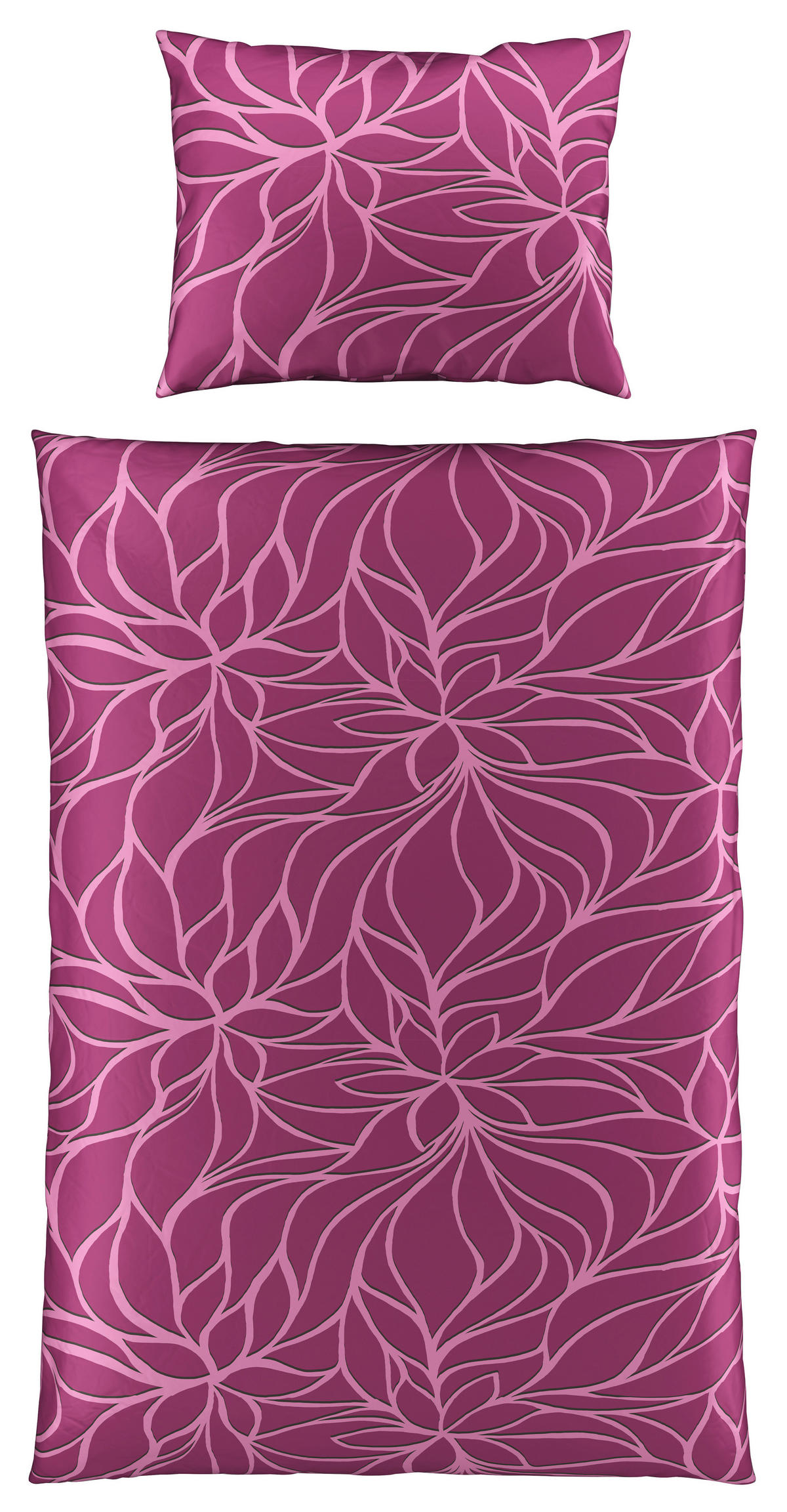 POSTELJINA FLEUR 140/200 cm saten bobica  - bobica, Konvencionalno, tekstil (140/200cm) - Boxxx