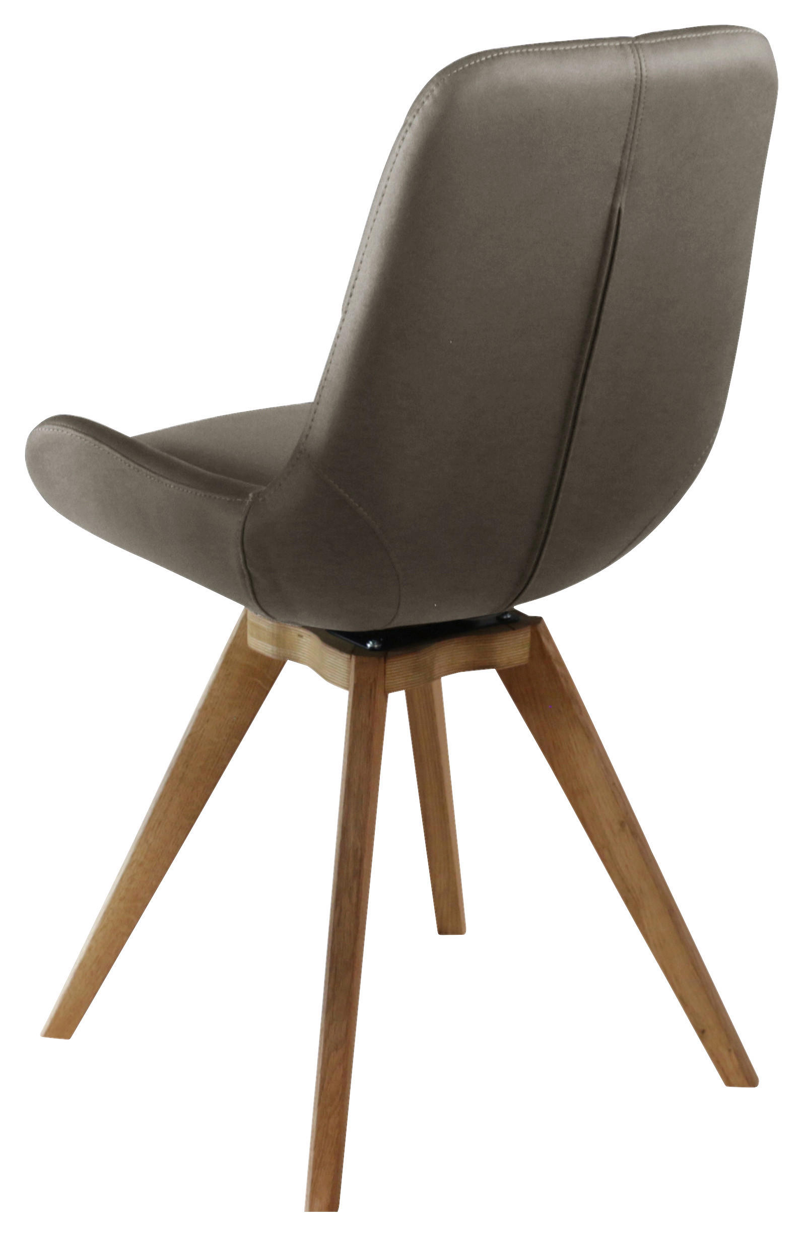 STUHL  in Lederlook (vegan) Holz, Textil  - Taupe/Eichefarben, KONVENTIONELL, Holz/Textil (58/87/64,5cm) - Linea Natura