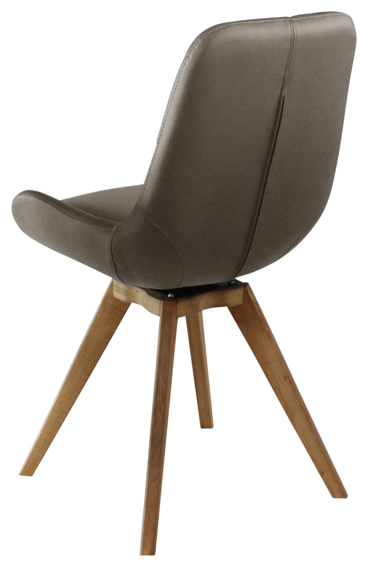 STUHL  in Lederlook (vegan) Holz, Textil  - Taupe/Eichefarben, KONVENTIONELL, Holz/Textil (58/87/64,5cm) - Linea Natura