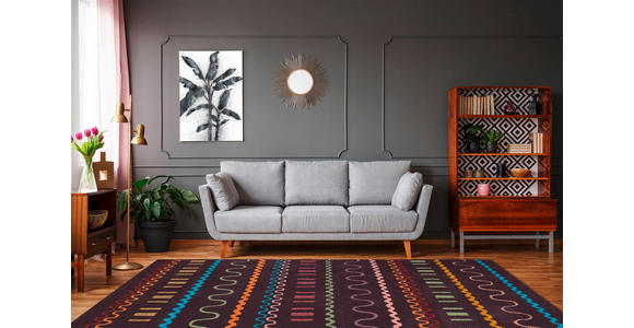 FLACHWEBETEPPICH 140/200 cm Multicolor, Violett  - Violett/Multicolor, Basics, Textil (140/200cm) - Novel