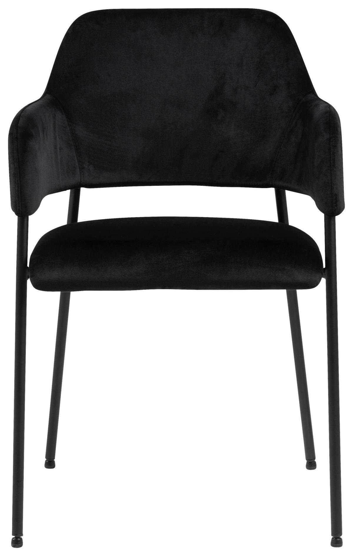 ARMLEHNSTUHL  in Stahl Samt  - Schwarz, Design, Textil/Metall (54/82/55cm) - Livetastic