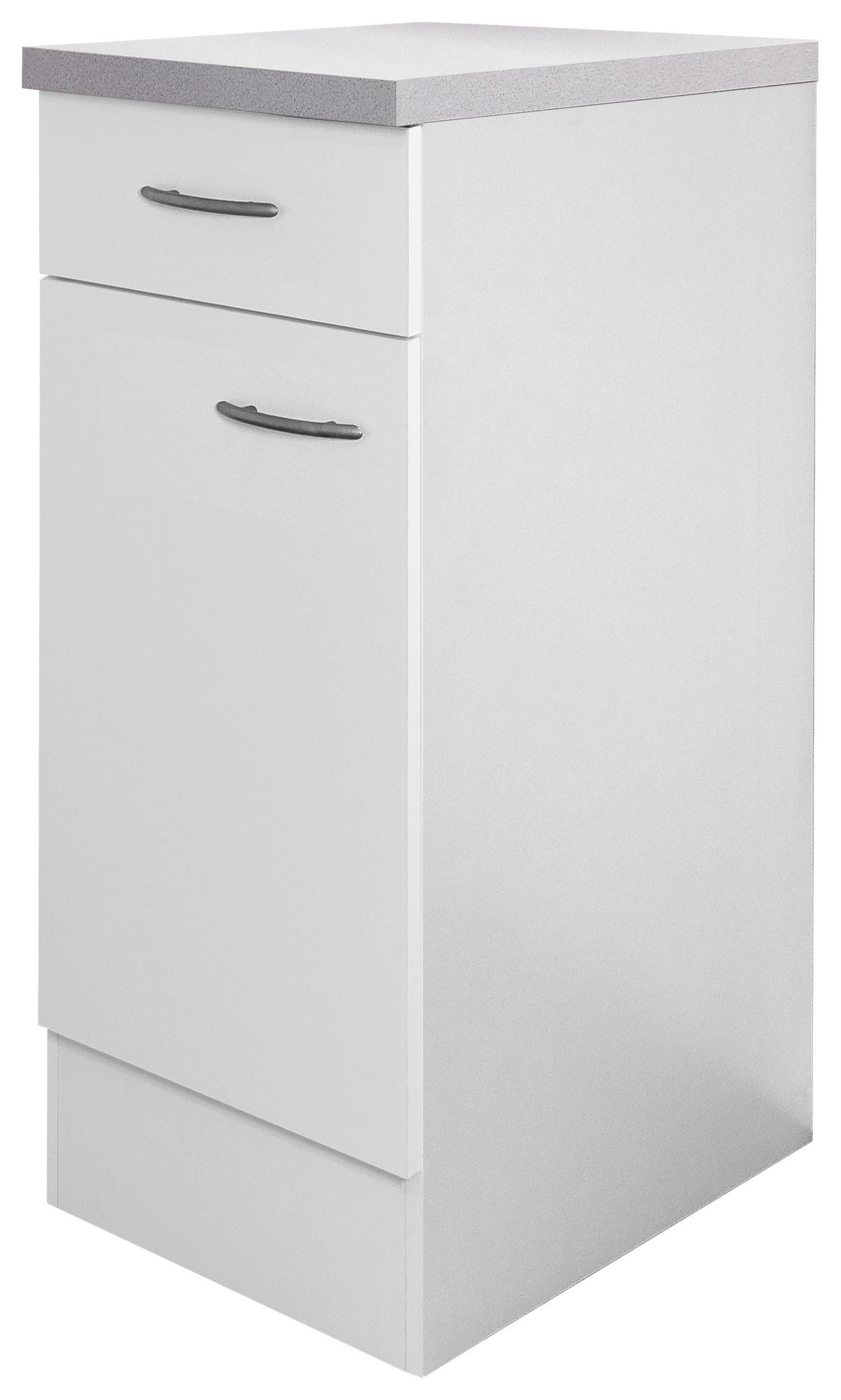 KÜCHENUNTERSCHRANK 30/85/60 cm  in Weiß  - Edelstahlfarben/Hellgrau, Holzwerkstoff/Kunststoff (30/85/60cm) - FlexWell