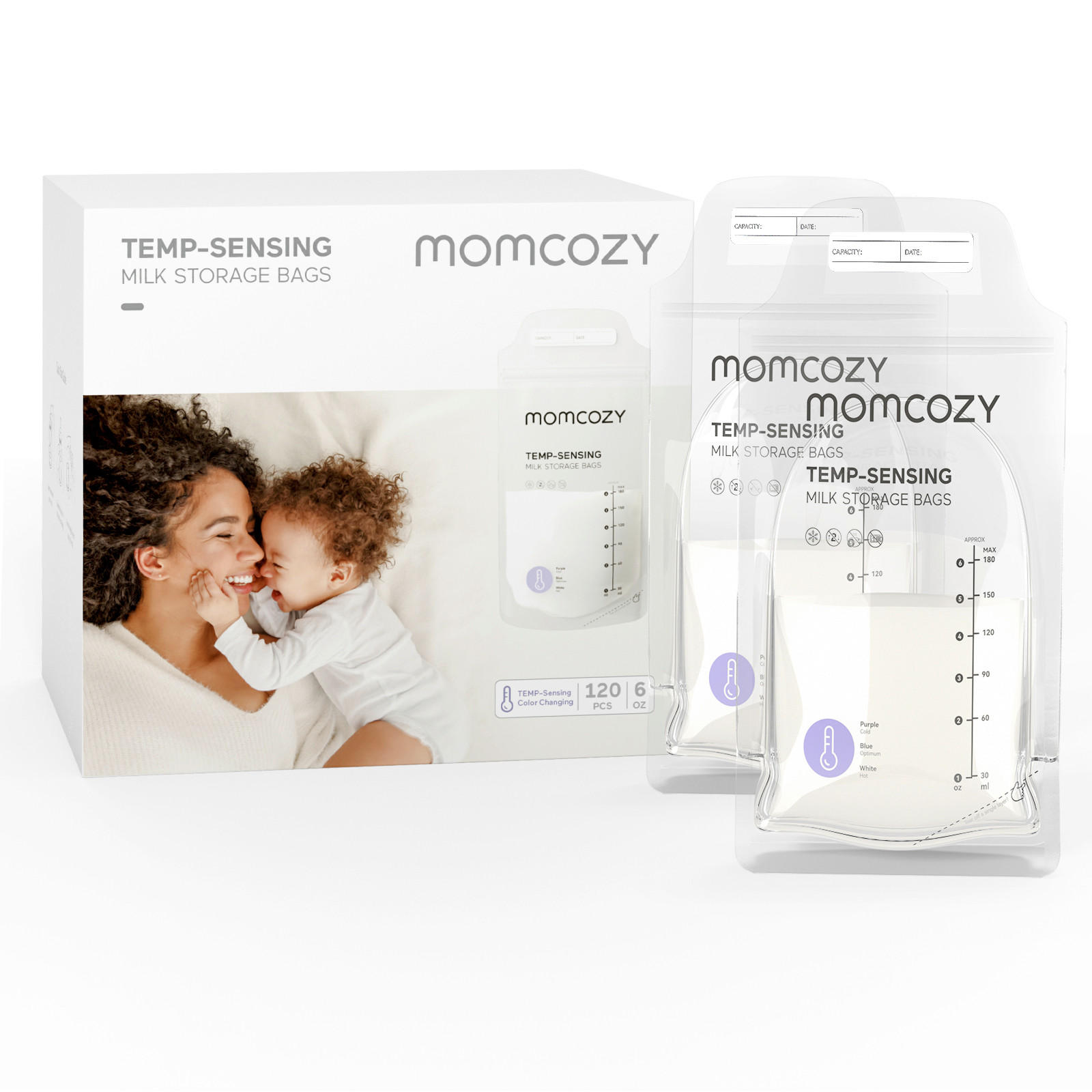 MUTTERMILCHAUFBEWAHRUNGSBEUTEL   - Transparent, Basics (12/12/13cm) - Momcozy