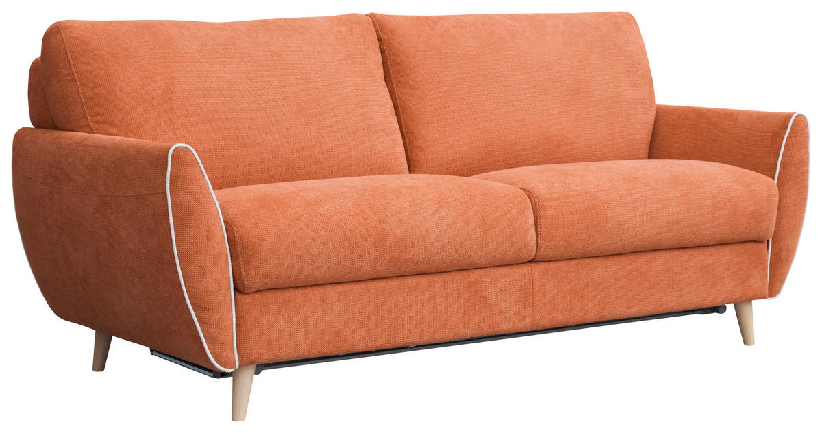 KANAPÉÁGY narancs  - barna/narancs, Modern, műanyag/textil (192/95/100cm) - Hom`in