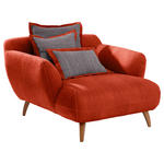 XXL-SESSEL in Chenille Rot  - Buchefarben/Rot, Design, Holz/Textil (120/85/150cm) - Carryhome