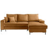 ECKSOFA Goldfarben Cord  - Goldfarben/Schwarz, MODERN, Textil/Metall (240/150cm) - Livetastic