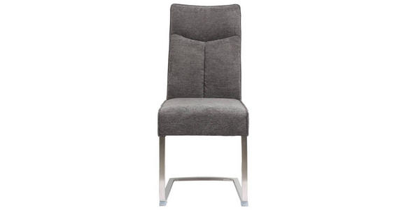 SCHWINGSTUHL in Edelstahl Webstoff - Edelstahlfarben/Grau, Design, Textil/Metall (44/102/64cm) - Novel