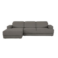 ECKSOFA Ottomane links, Eckteil  Anthrazit Webstoff  - Anthrazit/Schwarz, Design, Kunststoff/Textil (204/293cm) - MID.YOU