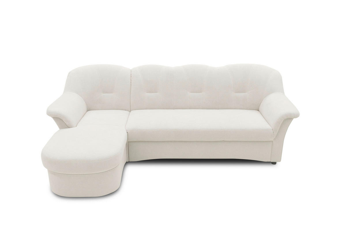 ECKSOFA FLORES FK Creme Mikrofaser  - Creme/Schwarz, KONVENTIONELL, Kunststoff/Textil (142/231cm) - MID.YOU