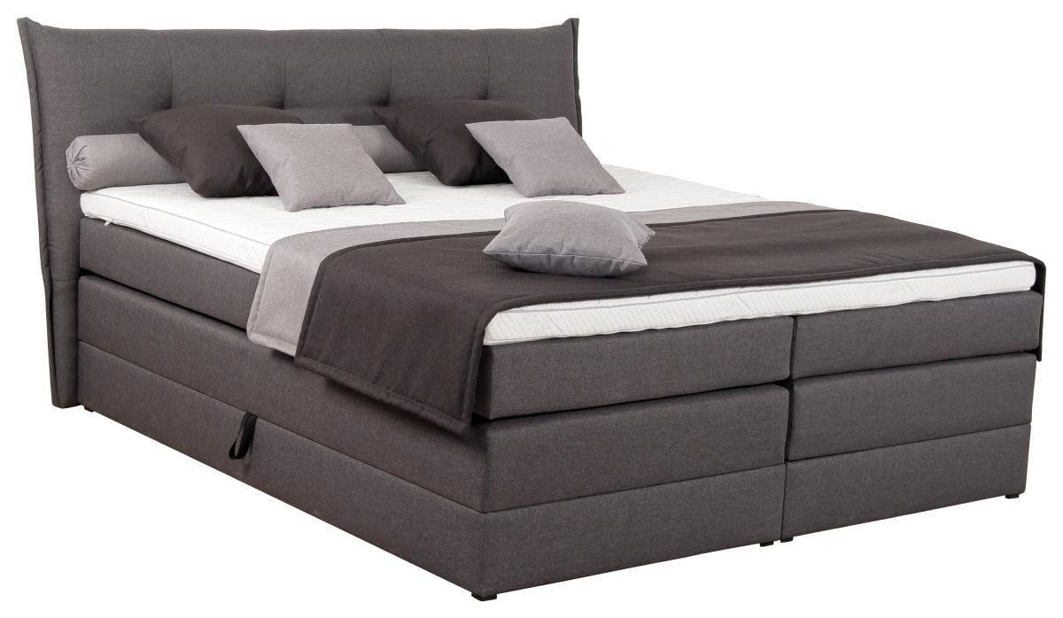 BOXSPRINGBETT 180/200 cm  in Anthrazit  - Anthrazit/Schwarz, Design, Kunststoff/Textil (180/200cm) - SetOne by Musterring
