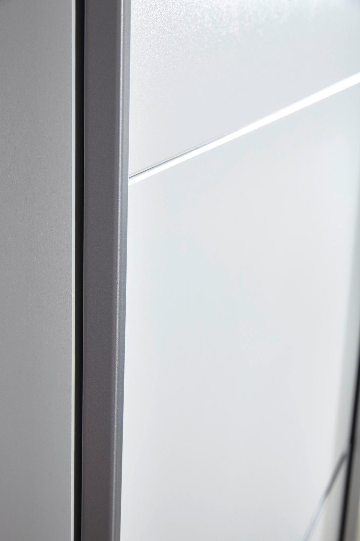 SCHWEBETÜRENSCHRANK 218/210/59 cm 2-türig Weiß  - Alufarben/Weiß, Design, Holzwerkstoff/Metall (218/210/59cm) - Rauch Möbel