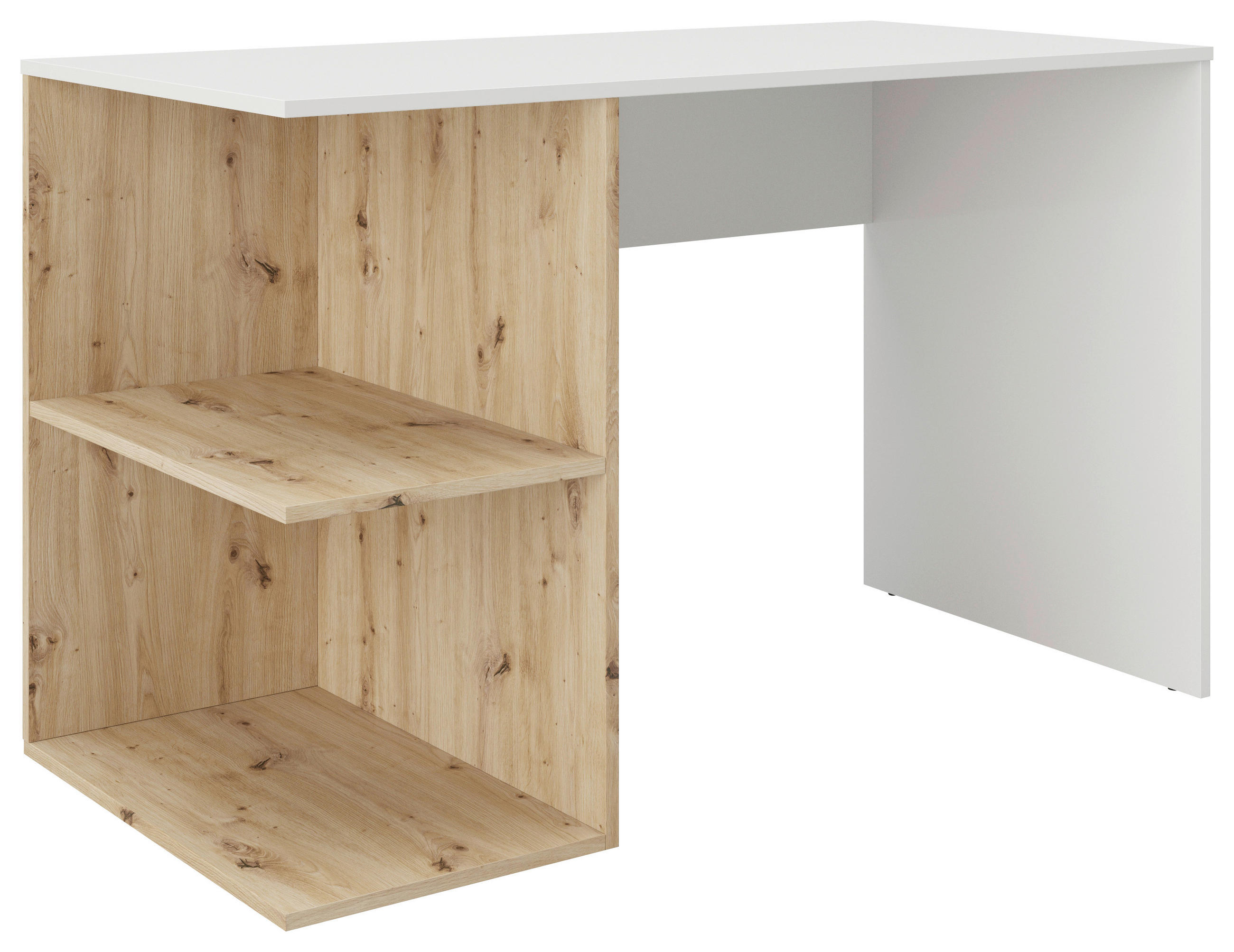 Schreibtisch Mit Fächern Bxh 75x60 Cm Taipei Weiß/eiche