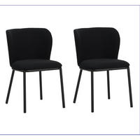 STUHL-SET 2 Stück  Webstoff  Schwarz  - Schwarz, MODERN, Textil/Metall (52/80/44cm) - MID.YOU