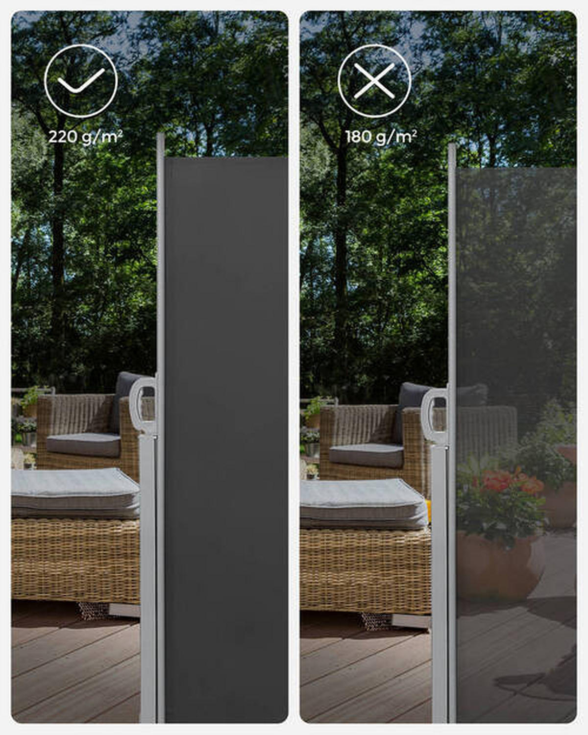 MARKISE - Dunkelgrau/Grau, Basics, Textil/Metall (300/180cm) - Modante