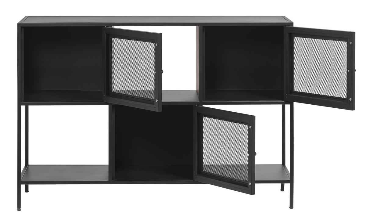 KOMMODE Schwarz  120/80/35 cm  - Goldfarben/Schwarz, Trend, Metall (120/80/35cm) - Xora