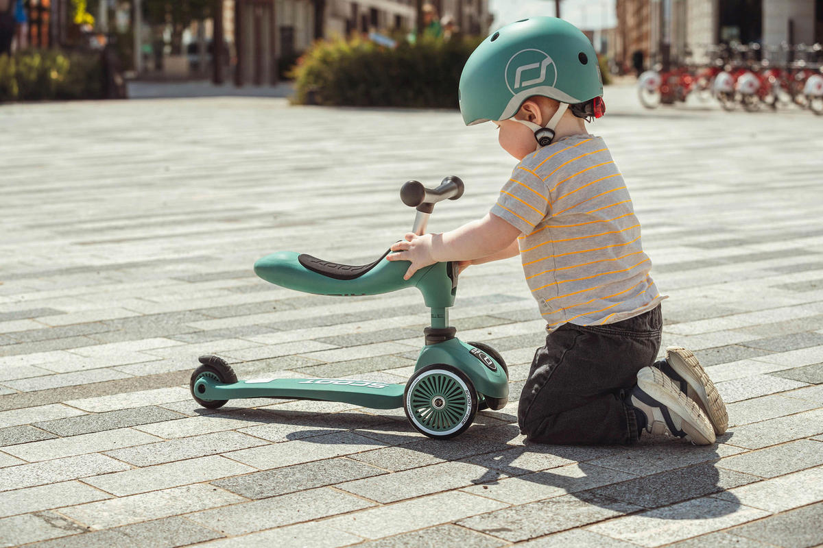 LAUFRAD/KINDERSCOOTER 2in1 Highwaykick 1  - Dunkelgrün, Trend, Kunststoff/Metall (24/37/55cm) - Scoot and Ride