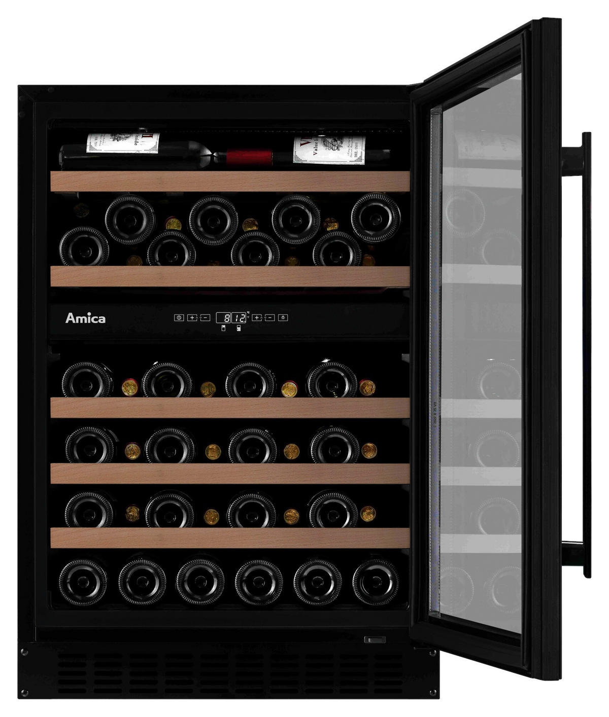 WEINKÜHLSCHRANK WK341118S  - Schwarz, MODERN, Glas/Holz (59,5/88/61,5cm) - Amica