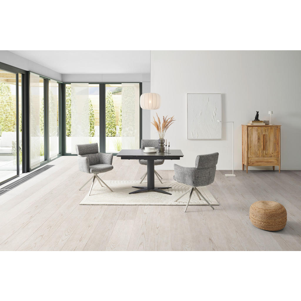 Thumbnail - Livetastic Esstisch, Anthrazit, Schwarz, Metall, Keramik, rechteckig, Sternfuß, 120-179x76x80 cm, ausziehbar, Esszimmer,...