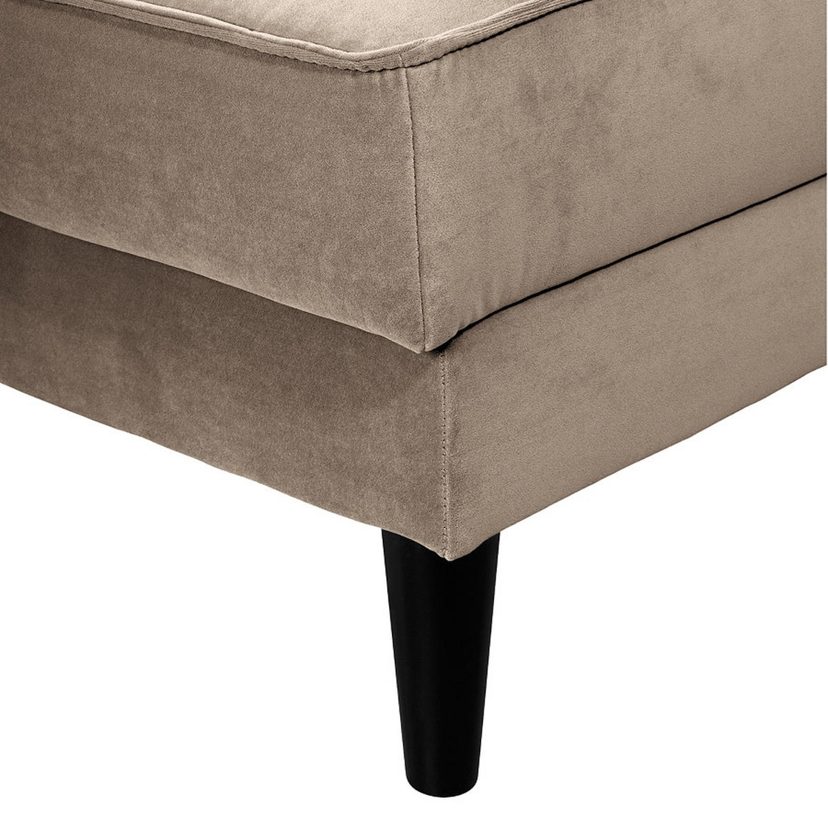 WOHNLANDSCHAFT Hellgrau Samt, Velours  - Wengefarben/Hellgrau, MODERN, Holz/Textil (201/85/354cm) - Trendmanufaktur