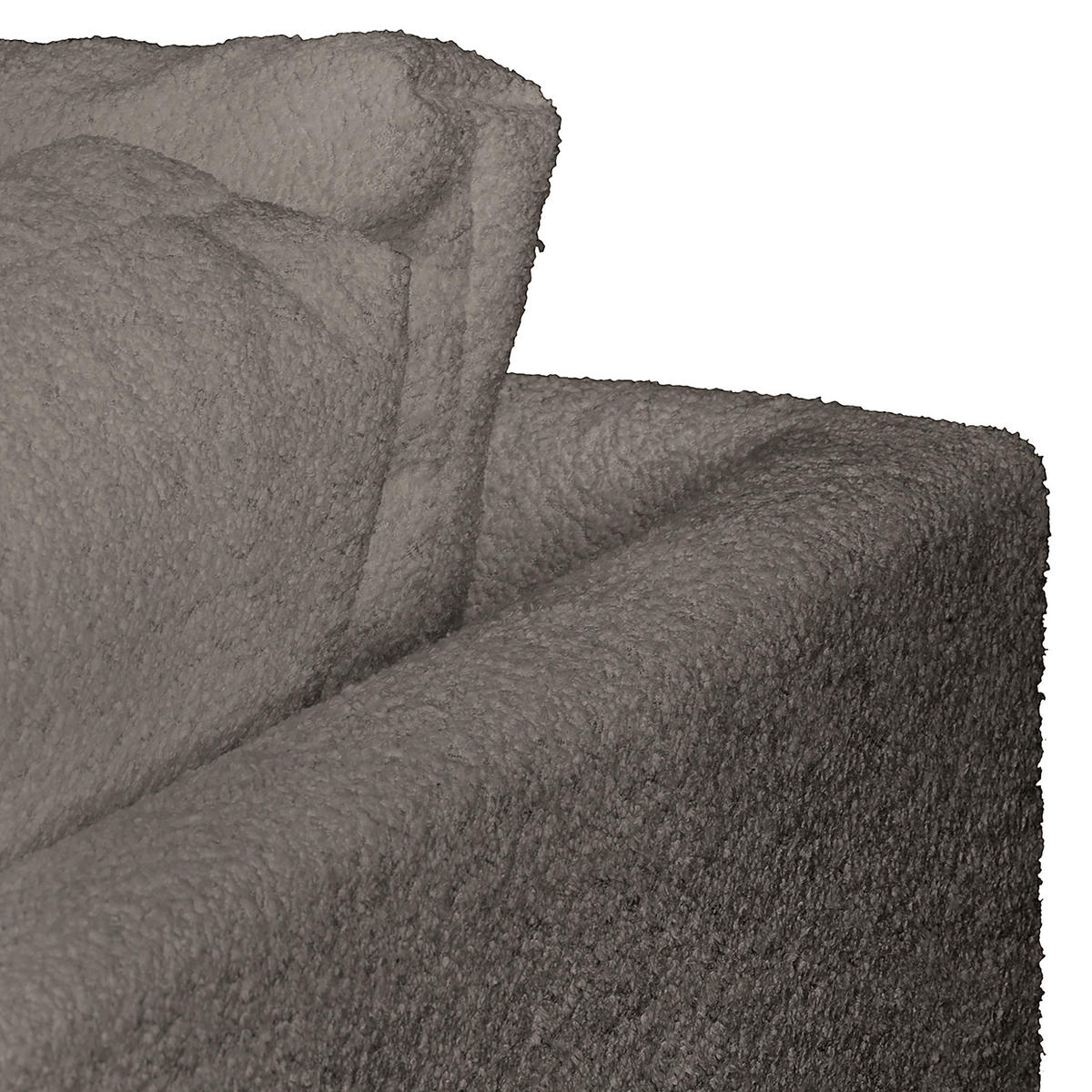 ECKSOFA Ariella in Bouclé Dunkelgrau  231/161 cm  - Dunkelgrau/Naturfarben, Design, Holz/Textil (231/161cm) - Livetastic