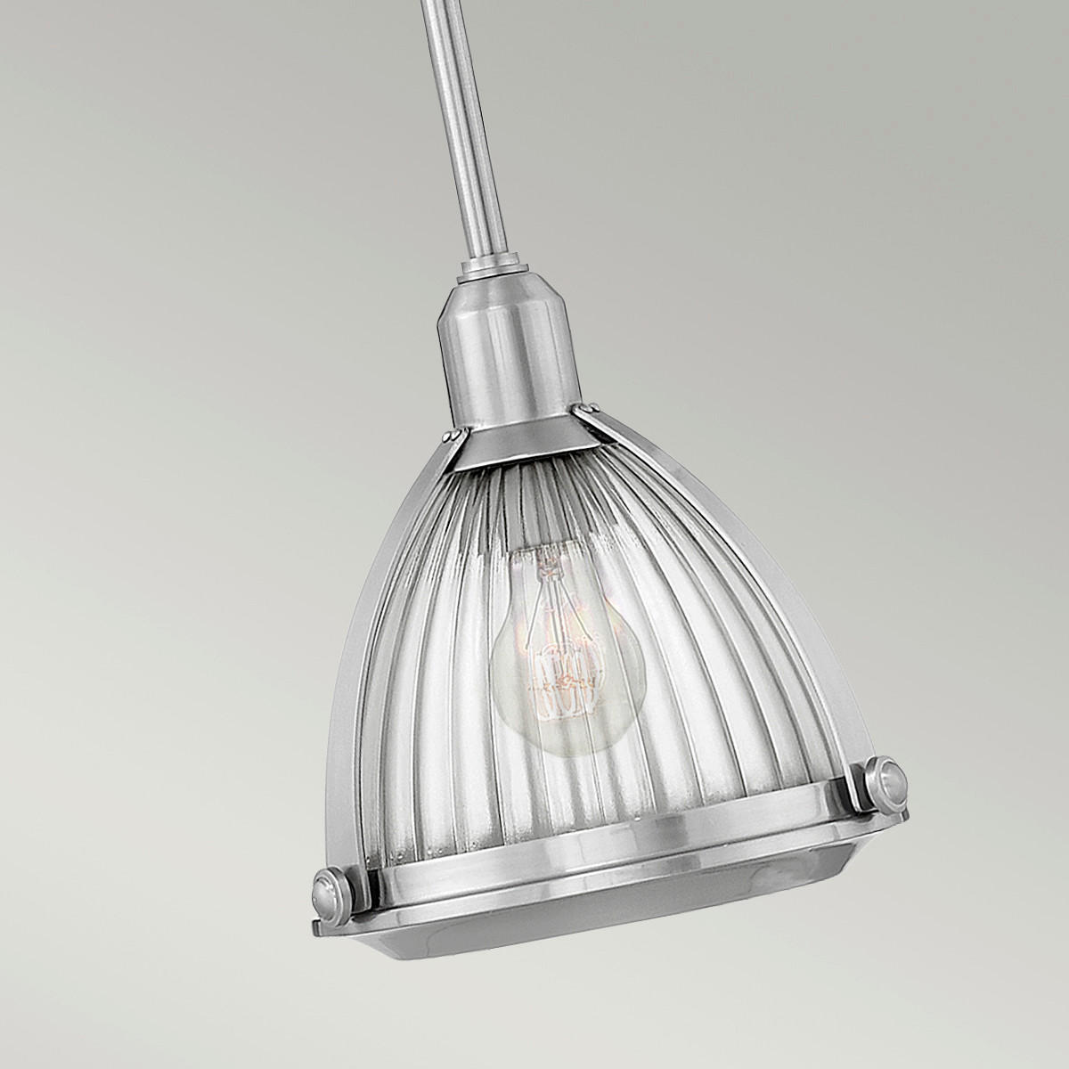 HÄNGLAMPA Elstead Elroy 24.8/46.6 cm  - nickelfärgad, Klassisk, metall/glas (24.8/46.6cm) - Elstead Lighting