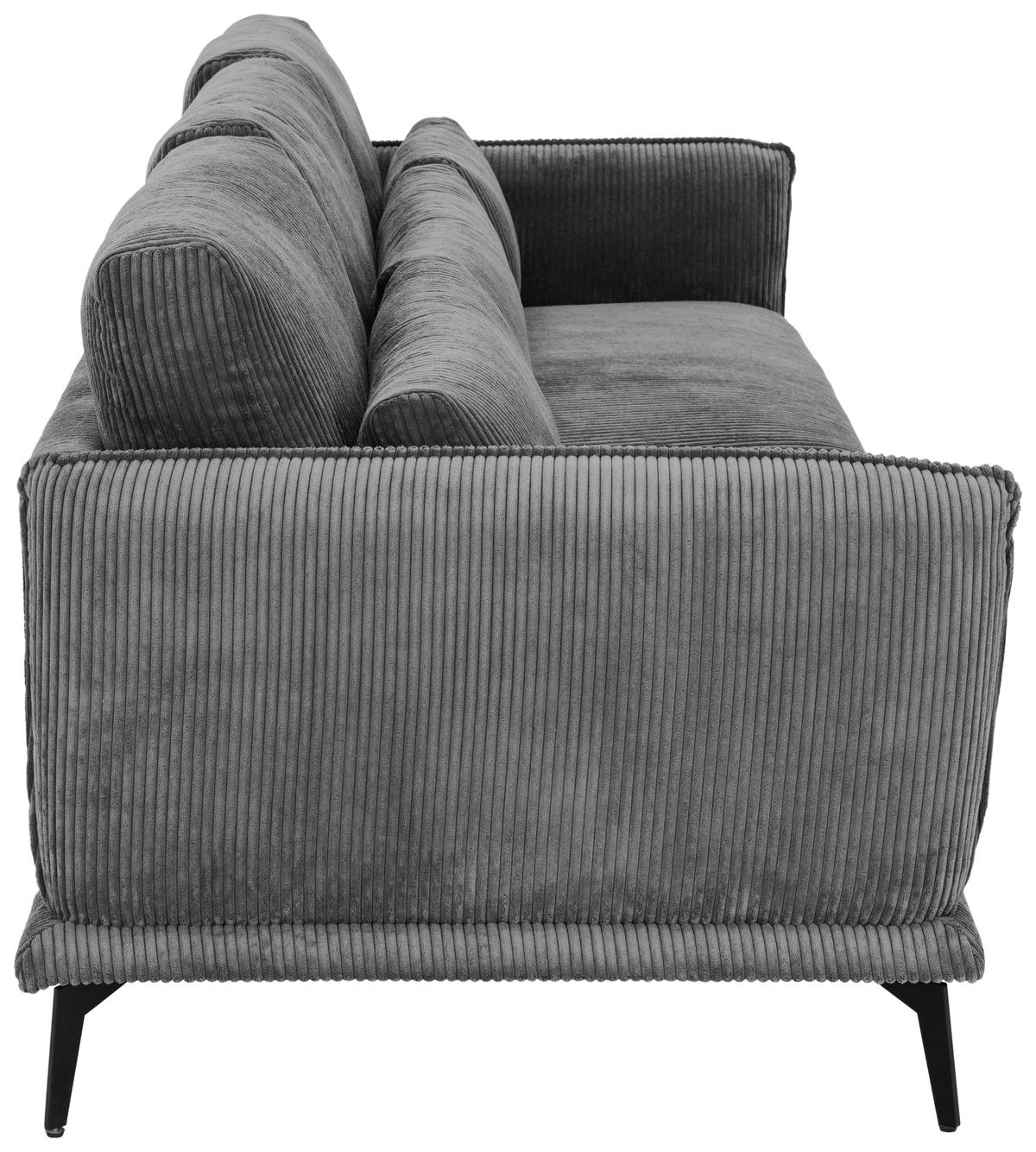 HÁROMÜLÉSES KANAPÉ textil szürke  - fekete/szürke, Design, textil/fém (260/81/89cm) - Livetastic