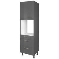 GERÄTEUMBAUSCHRANK 60/216,6/58 cm  Schieferfarben  - Schieferfarben/Edelstahlfarben, Modern, Holzwerkstoff/Metall (60/216,6/58cm) - Nobilia