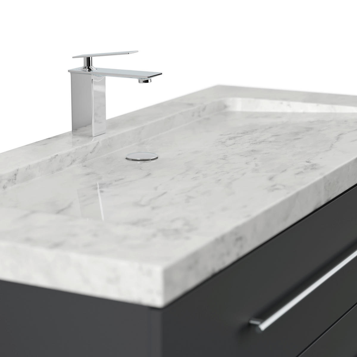 WASCHTISCHKOMBI 130 cm  - Graphitfarben, Basics, Holzwerkstoff/Stein (130cm) - MID.YOU